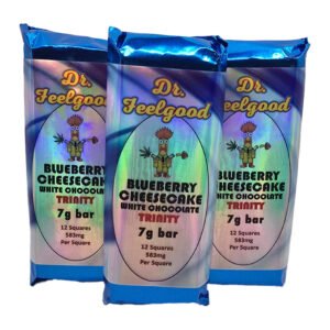 Dr FeelGood Blueberry Cheesecake Milk Chocolate Psilocybin Trinity Bar